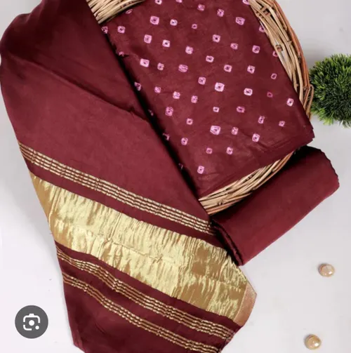 Semi Tussar Bhagalpuri Suit with Shibori Design – Elegant & Handcrafted Ethnic Wear